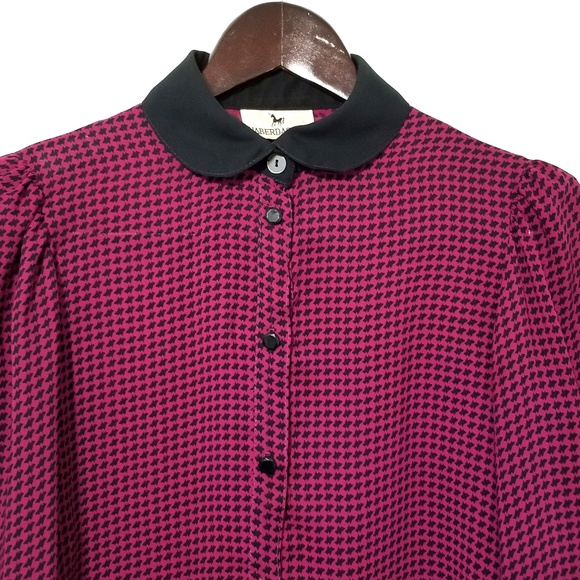 Vintage Houndstooth Peter Pan Collar Blouse - Picture 3 of 7